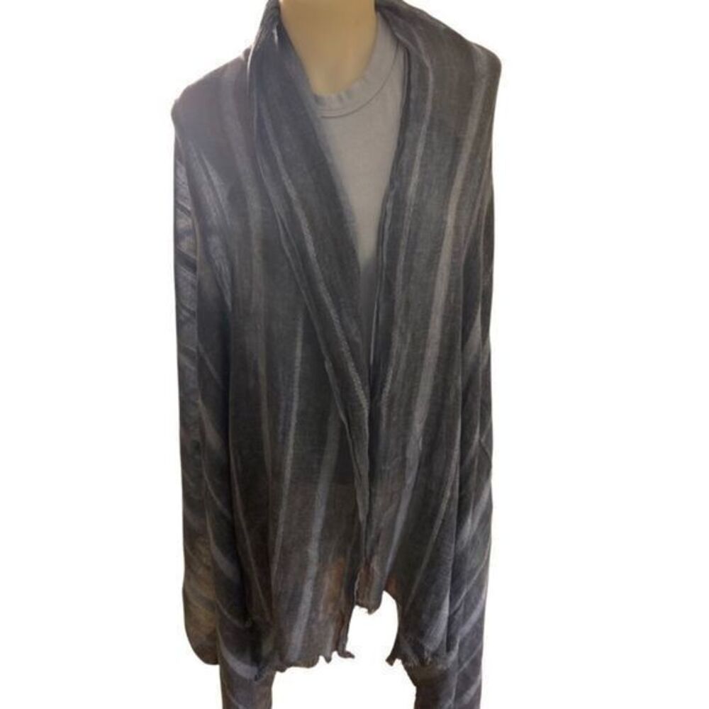 Treasure & Bond Wrap Scarf -42 x72 blue , light blue. Rayon viscose